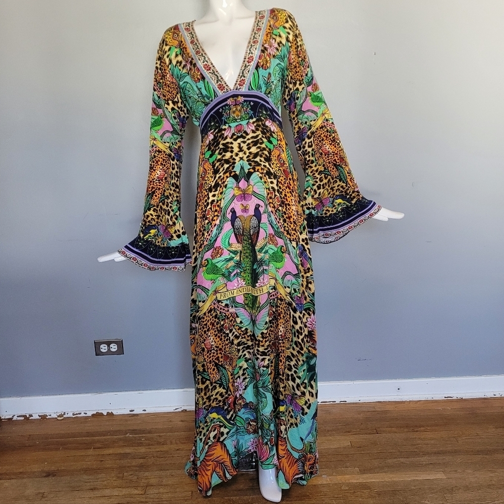 Camilla The Jungle Book Long Dress With Bell Sleeve, BNWT, Size M - Picture 2 of 12